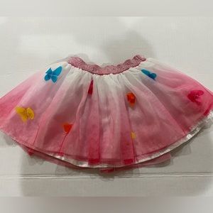 Childrens place baby girl pink and white fairy tutu with flowers size 18-24m